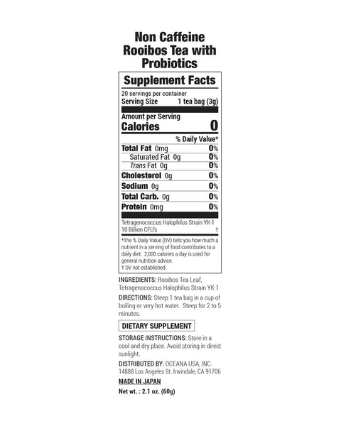 Prebiotics Rooibos tea - nutrition facts