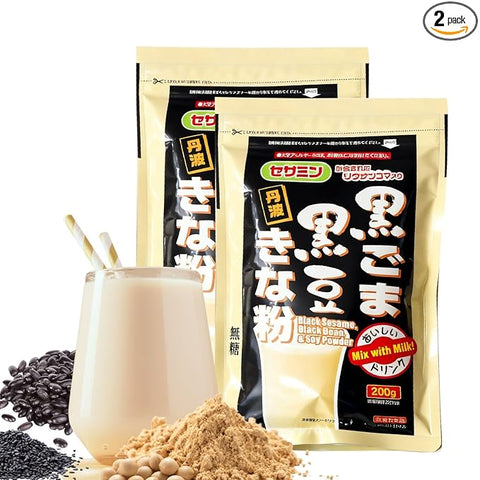 Soybean Powder with Black Beans & Black Sesame Powder